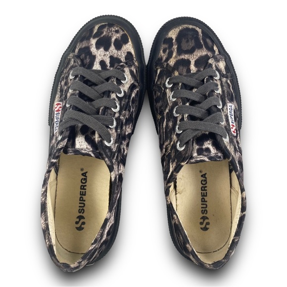 Superga Leopard Print Casual Sneakers S009KWO Lace Up Shoes Multicolor Women 6 - Picture 7 of 9